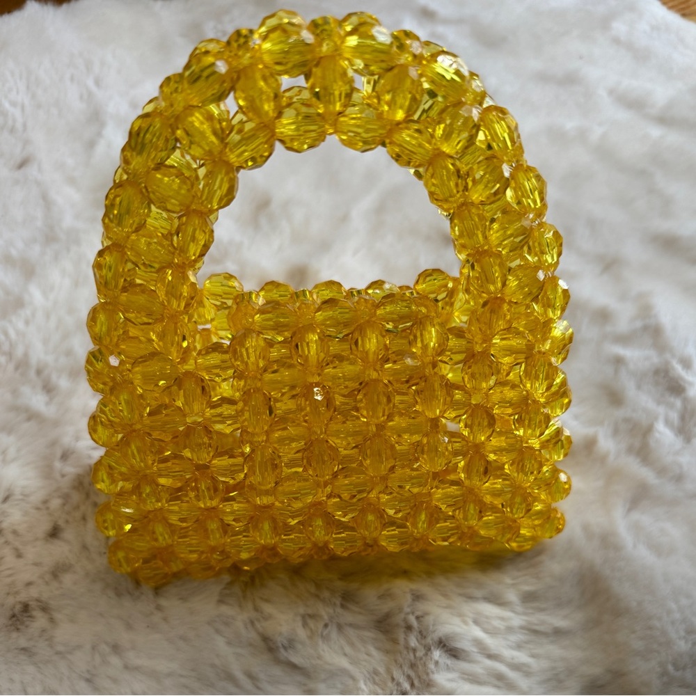 Yellow Beaded Mini Handbag (NWOT)